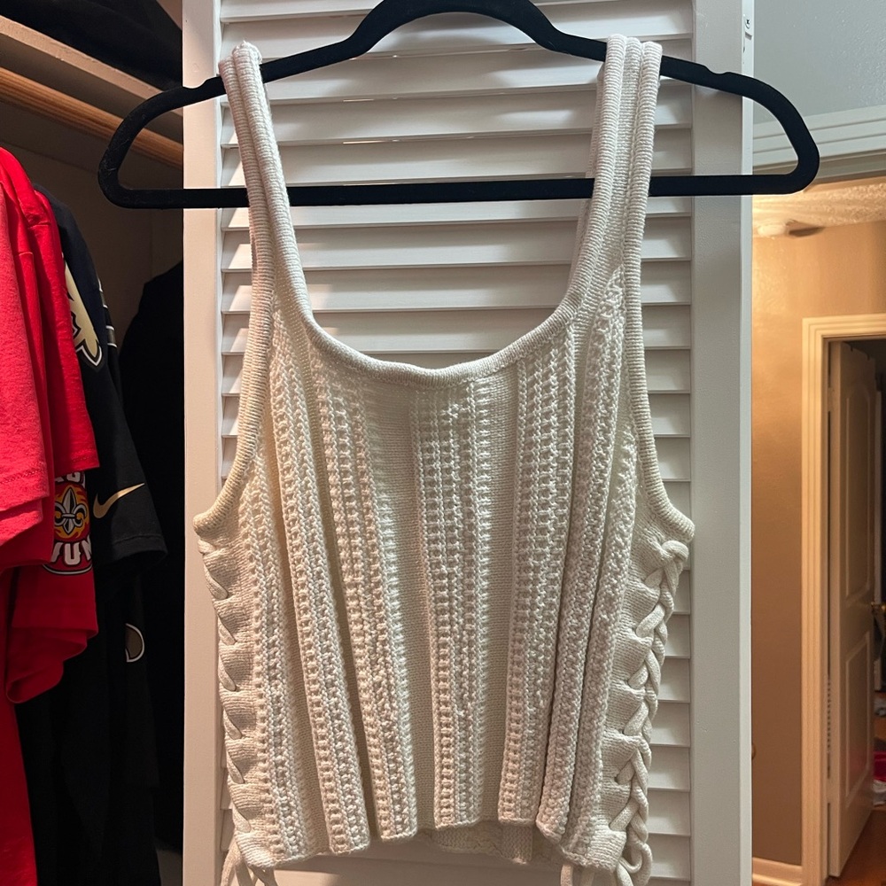 Forever 21 Cream Knit Tank Top